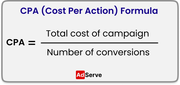 Cost Per Action (CPA) formula
